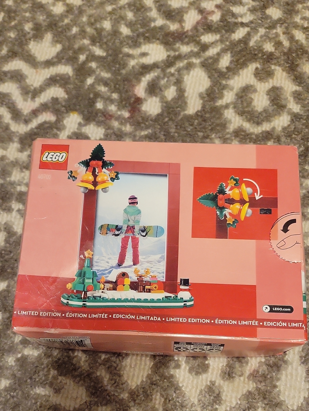 LEGO Pink Holiday Photo Frame with Yellow and Green Accents